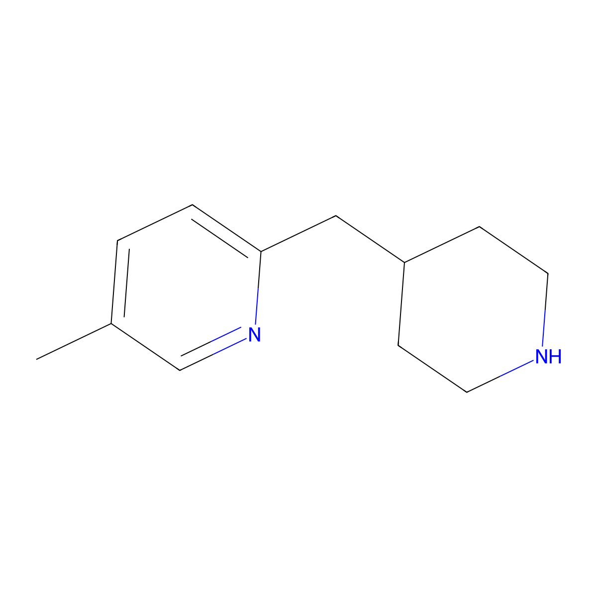 5-Methyl-2-[(piperidin-4-yl)methyl]pyridine molecular structure, CAS 811812-66-5