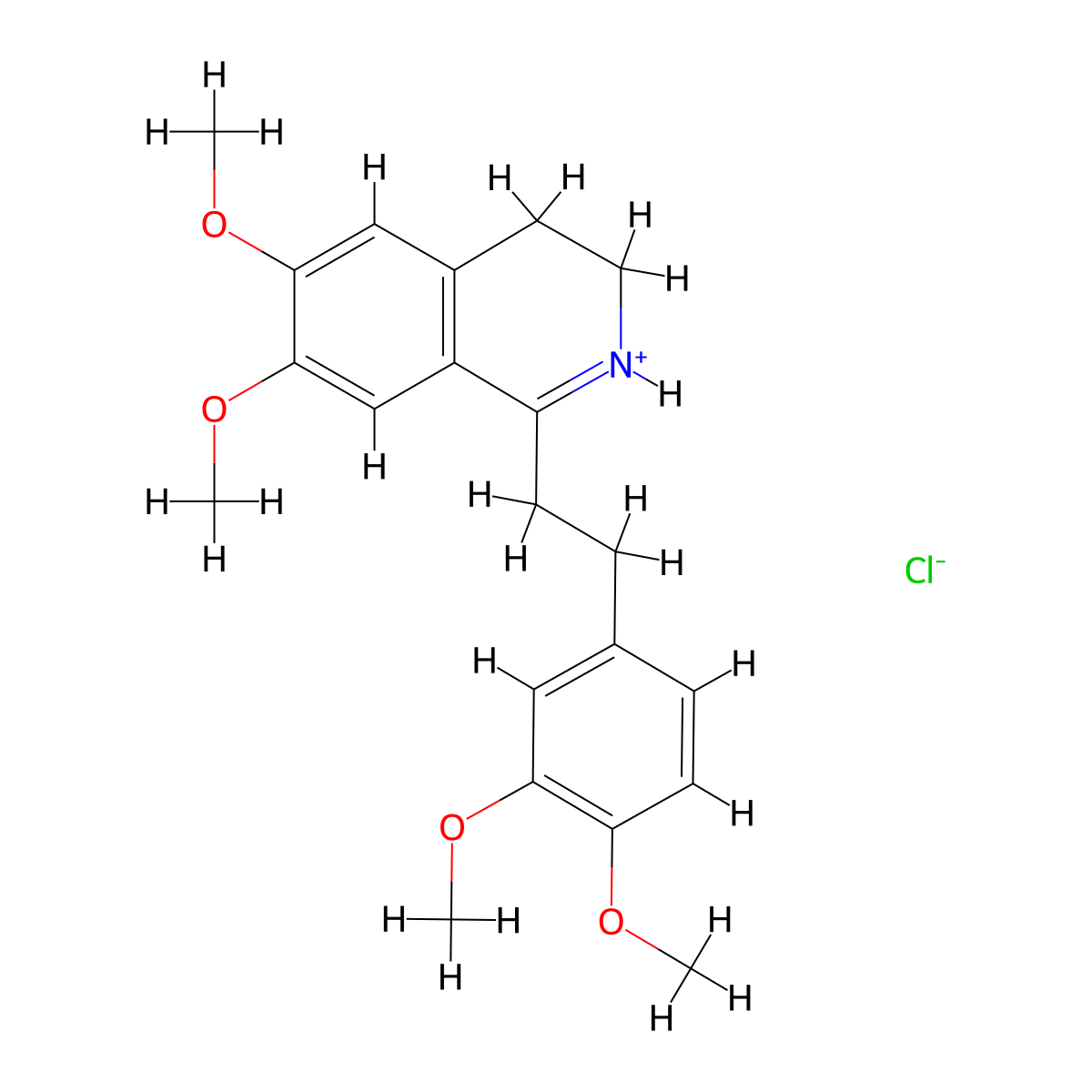 Homodihydropapaverine hydrochloride molecular structure, CAS 81182-04-9