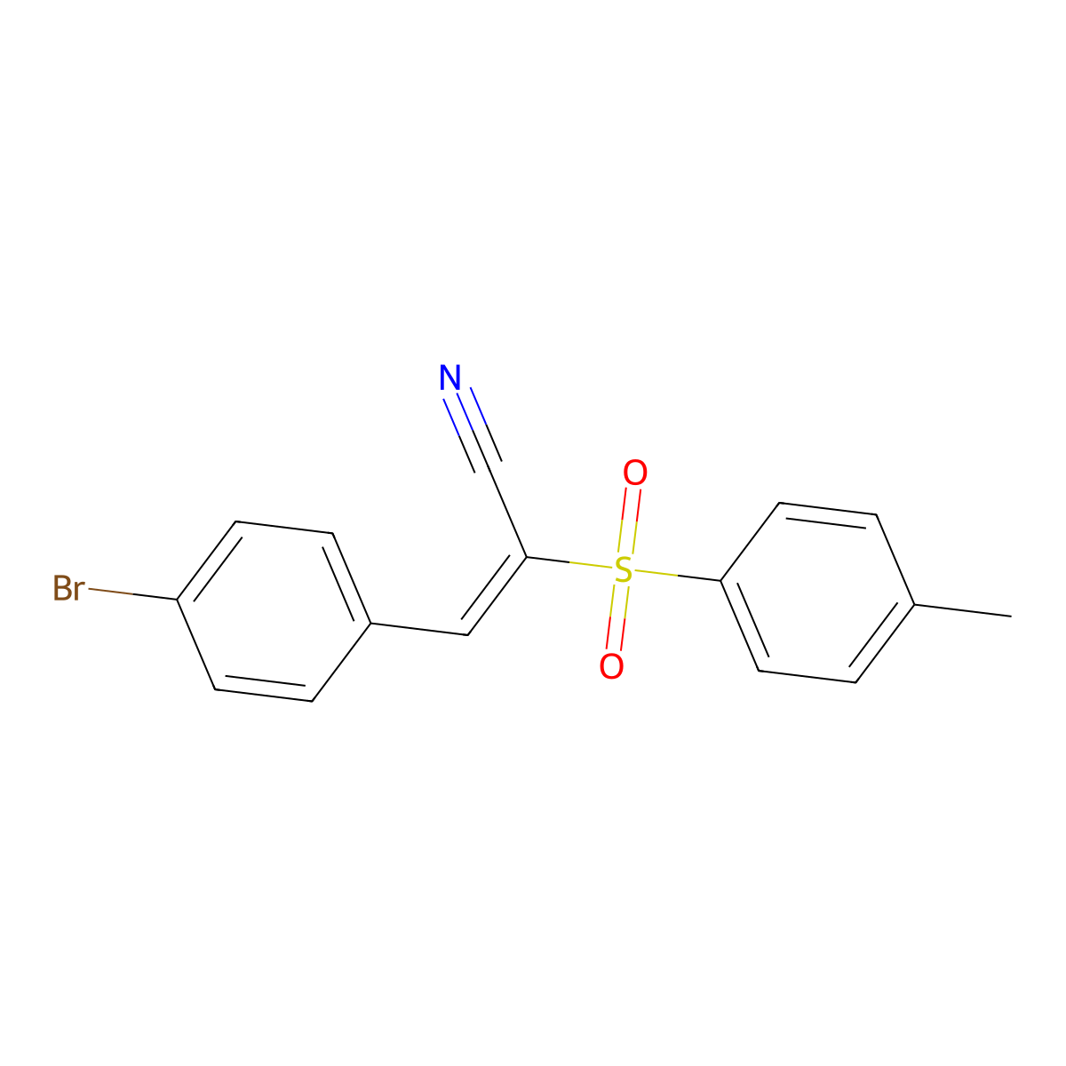 3-(4-Bromophenyl)-2-((4-methylphenyl)sulfonyl)prop-2-enenitrile molecular structure, CAS 811826-58-1