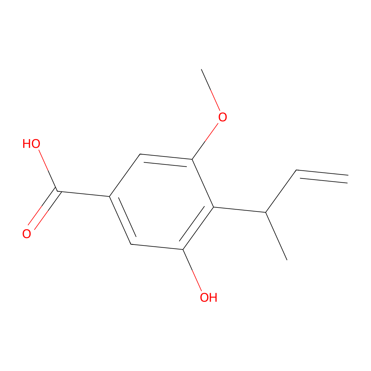 4-(But-3-en-2-yl)-3-hydroxy-5-methoxybenzoic acid molecular structure, CAS 81184-33-0