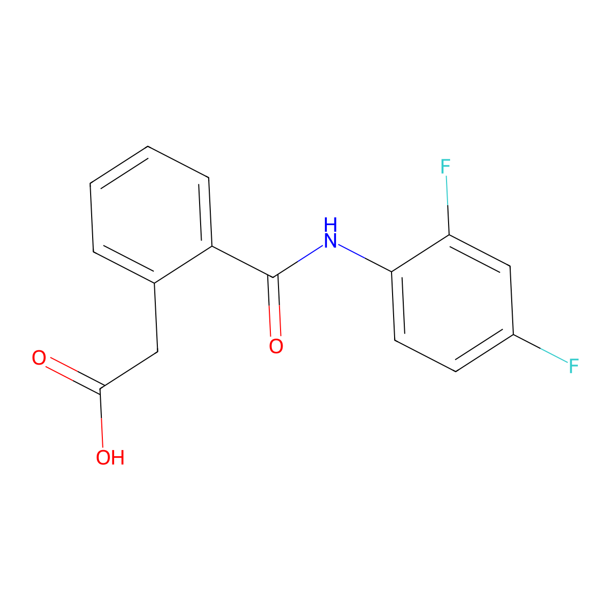2-{2-[(2,4-Difluorophenyl)carbamoyl]phenyl}acetic acid molecular structure, CAS 811841-63-1