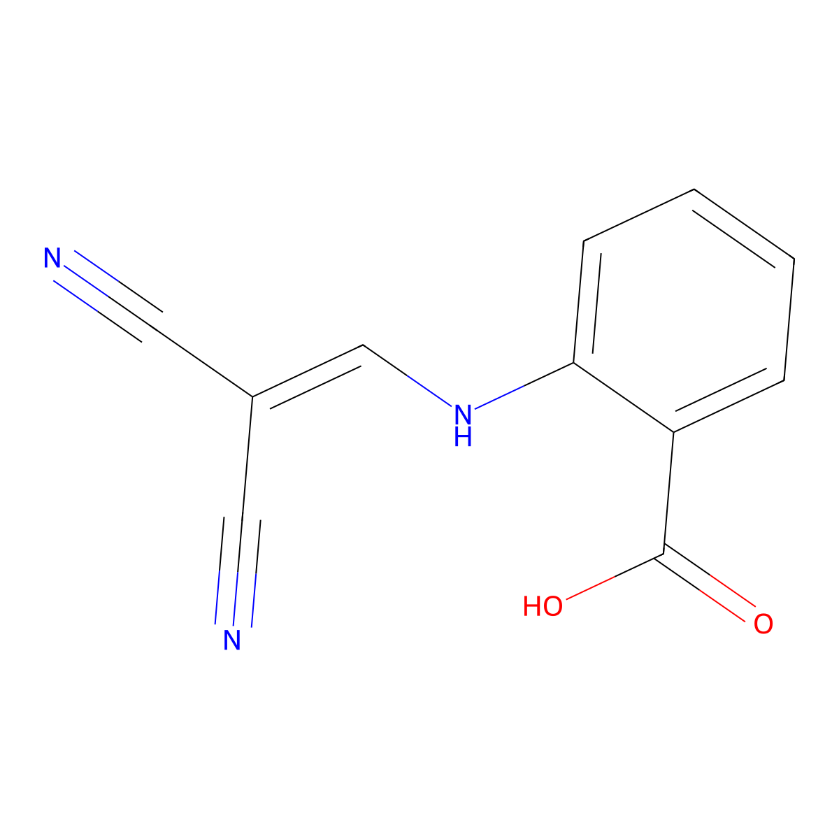 2-(2,2-dicyanoethenylamino)benzoic Acid molecular structure, CAS 811841-69-7