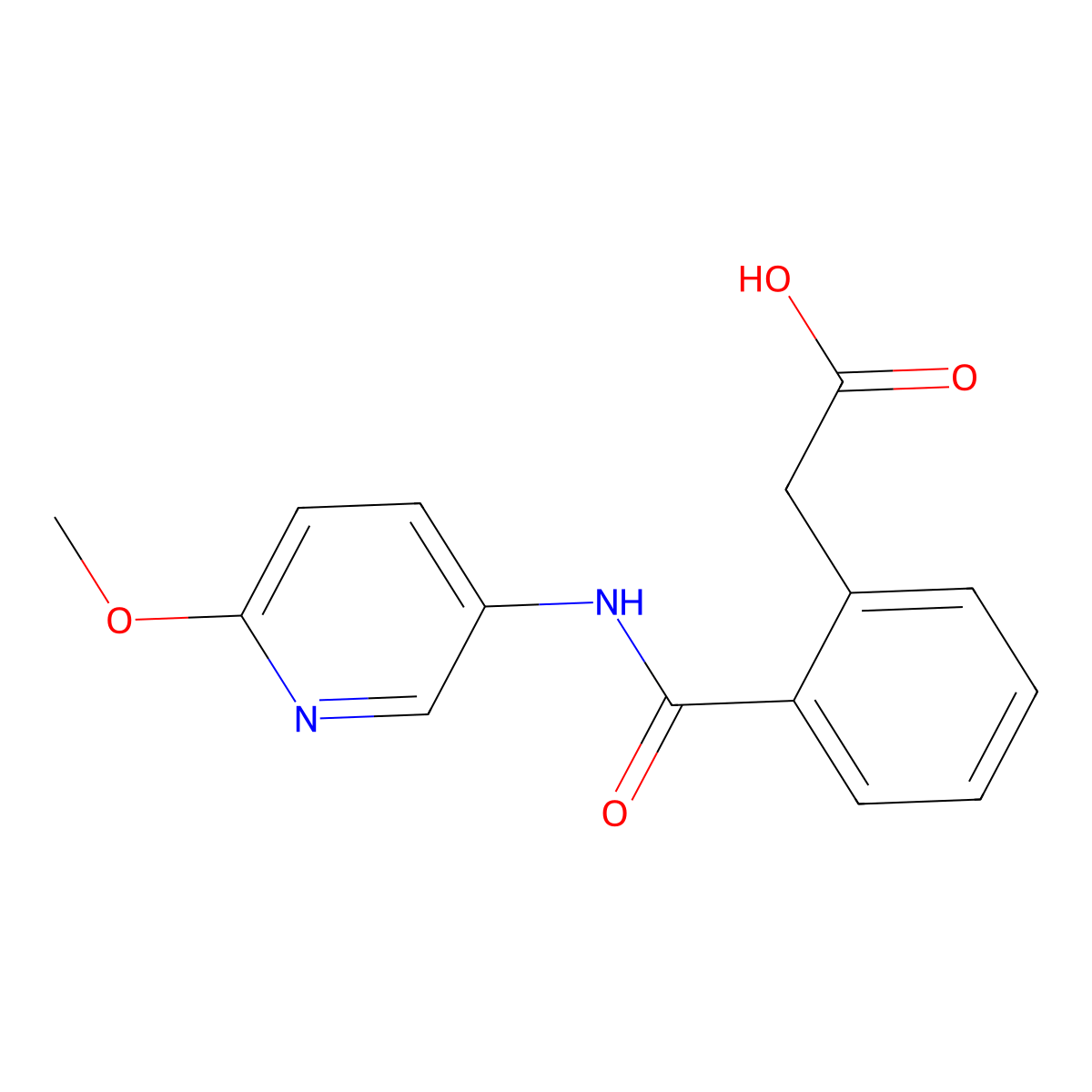 2-{2-[(6-Methoxypyridin-3-yl)carbamoyl]phenyl}acetic acid molecular structure, CAS 811841-72-2
