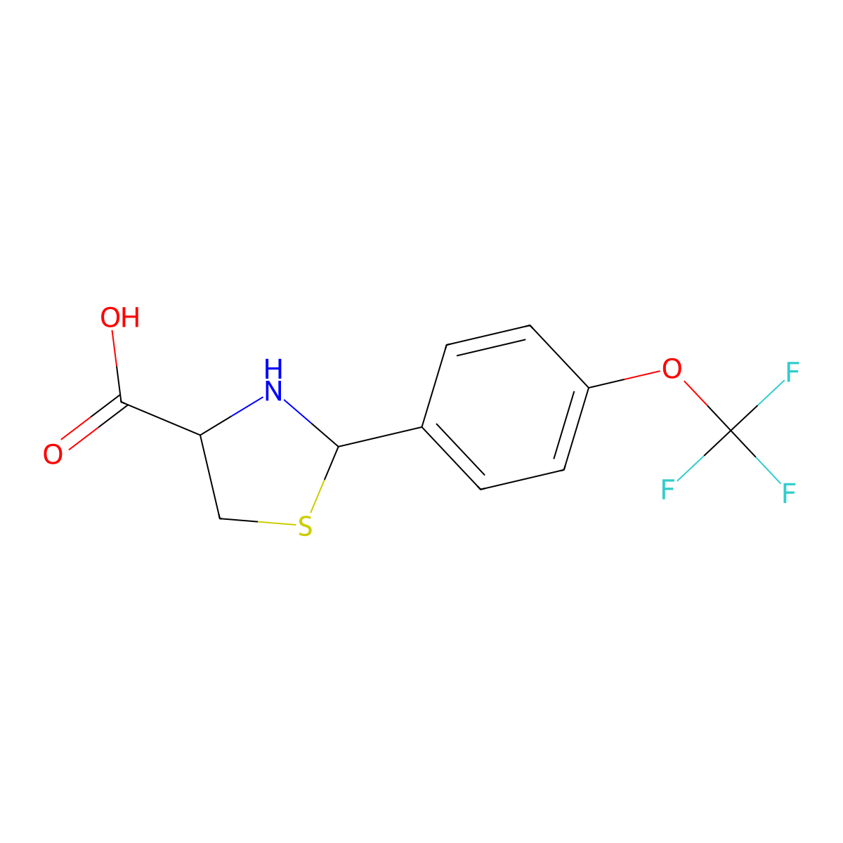 2-(4-(Trifluoromethoxy)phenyl)-1,3-thiazolidine-4-carboxylic acid molecular structure, CAS 811841-78-8