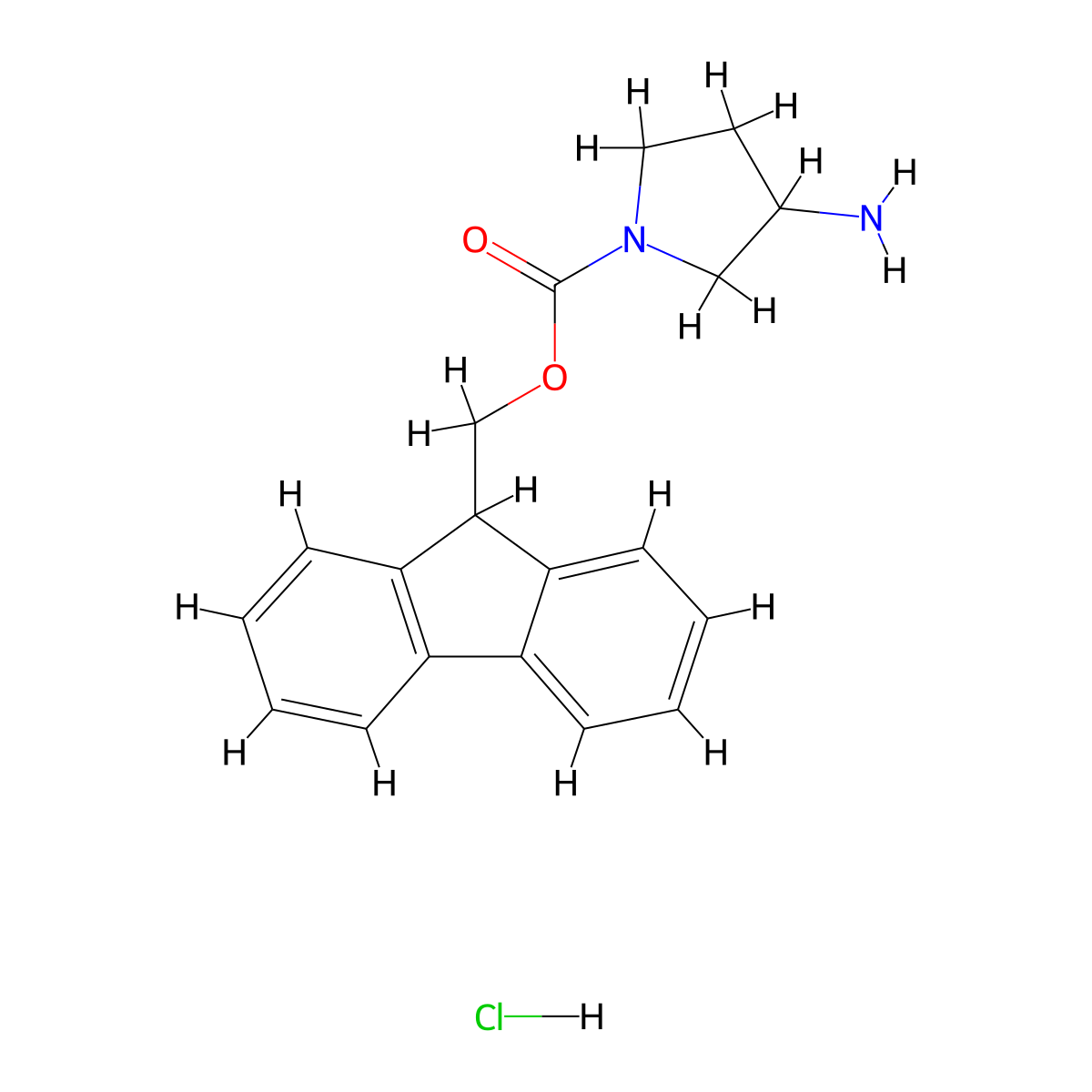 3-Amino-1-N-Fmoc-pyrrolidine hydrochloride molecular structure, CAS 811841-92-6