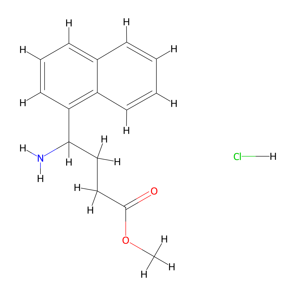 Methyl 4-amino-4-naphthalen-1-yl-butyrate hydrochloride molecular structure, CAS 811842-01-0
