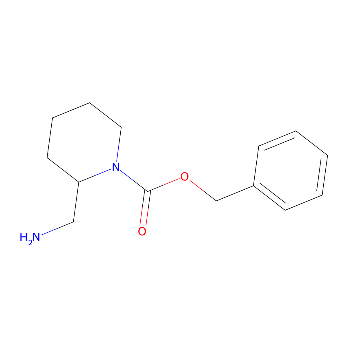 Benzyl 2-(aminomethyl)piperidine-1-carboxylate molecular structure, CAS 811842-18-9