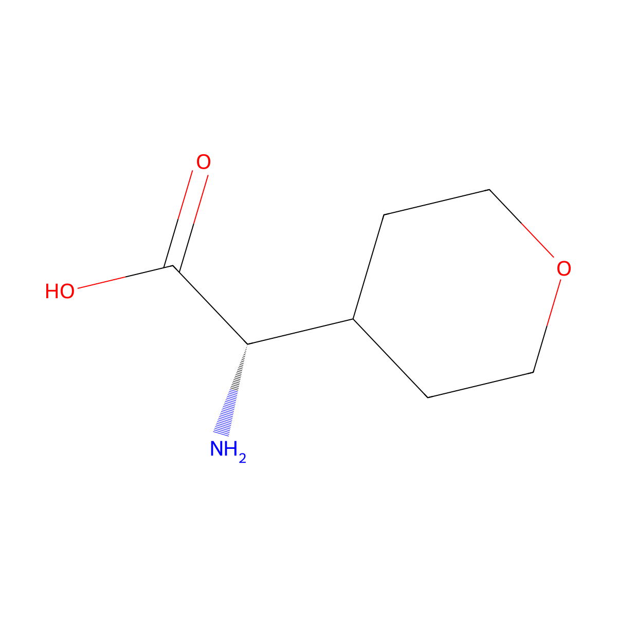 (S)-2-amino-2-(tetrahydro-2H-pyran-4-yl)acetic acid molecular structure, CAS 811842-25-8