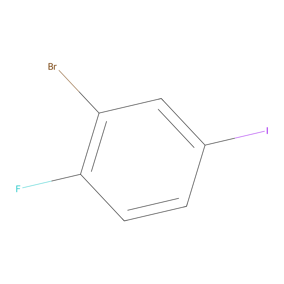 2-Bromo-1-fluoro-4-iodobenzene molecular structure, CAS 811842-30-5