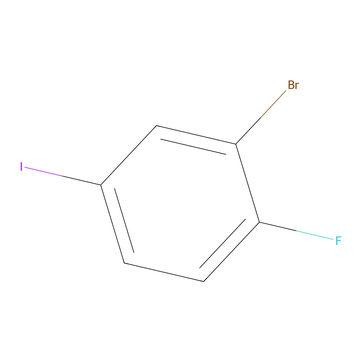 2-Bromo-1-fluoro-4-iodobenzene molecular structure, CAS 811842-30-5