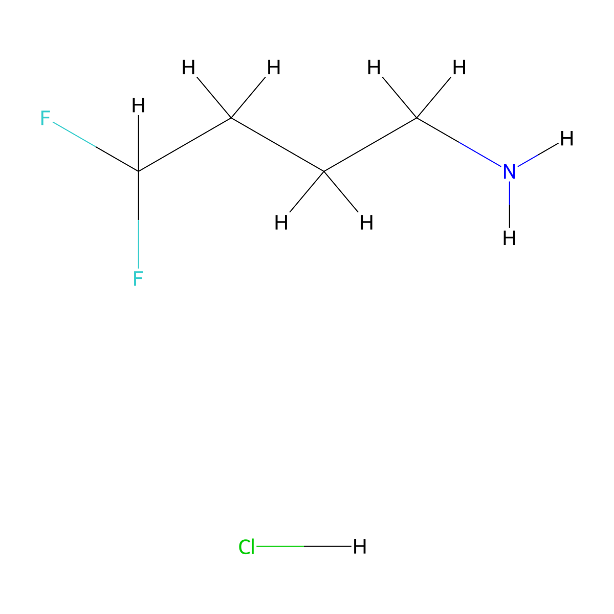4,4-Difluorobutan-1-amine hydrochloride molecular structure, CAS 811842-33-8