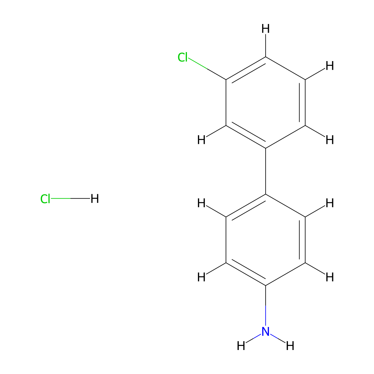 3'-Chloro-[1,1'-biphenyl]-4-amine hydrochloride molecular structure, CAS 811842-60-1