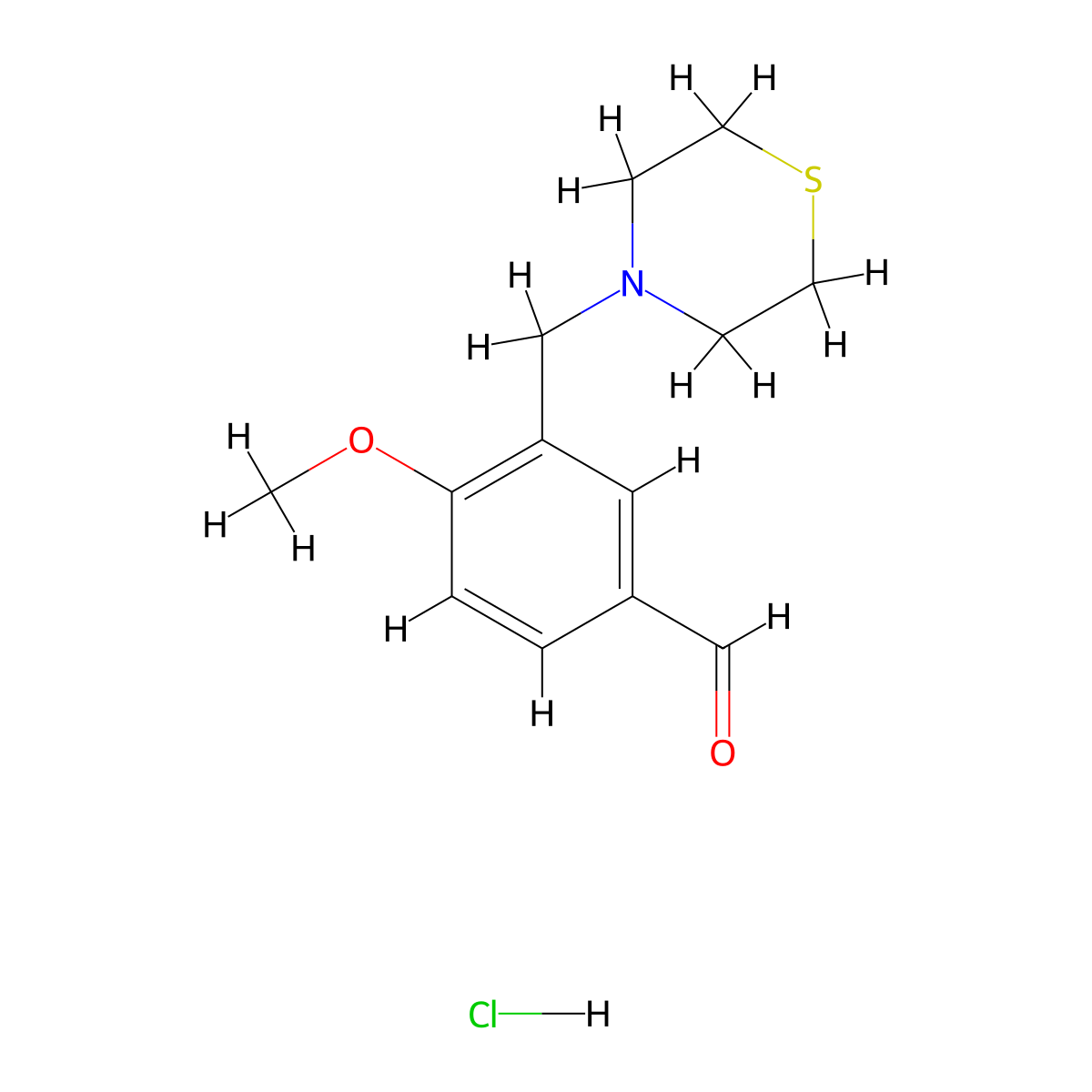 4-Methoxy-3-(thiomorpholinomethyl)benzaldehyde hydrochloride molecular structure, CAS 811842-63-4
