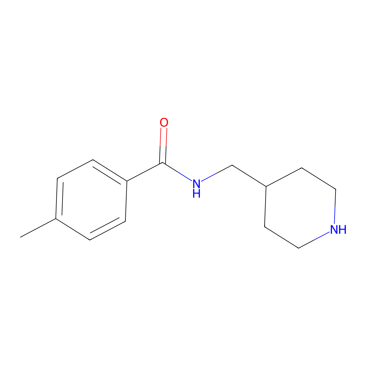 4-Methyl-N-(piperidin-4-ylmethyl)benzamide molecular structure, CAS 81185-84-4
