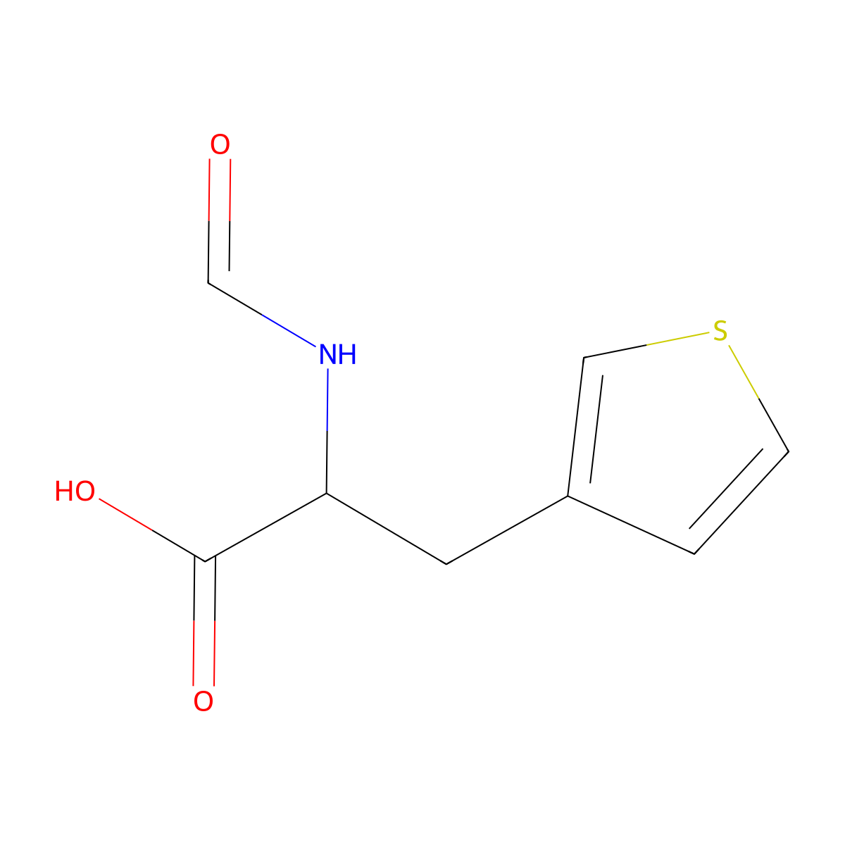 2-Formamido-3-(thiophen-3-yl)propanoic acid molecular structure, CAS 811860-66-9
