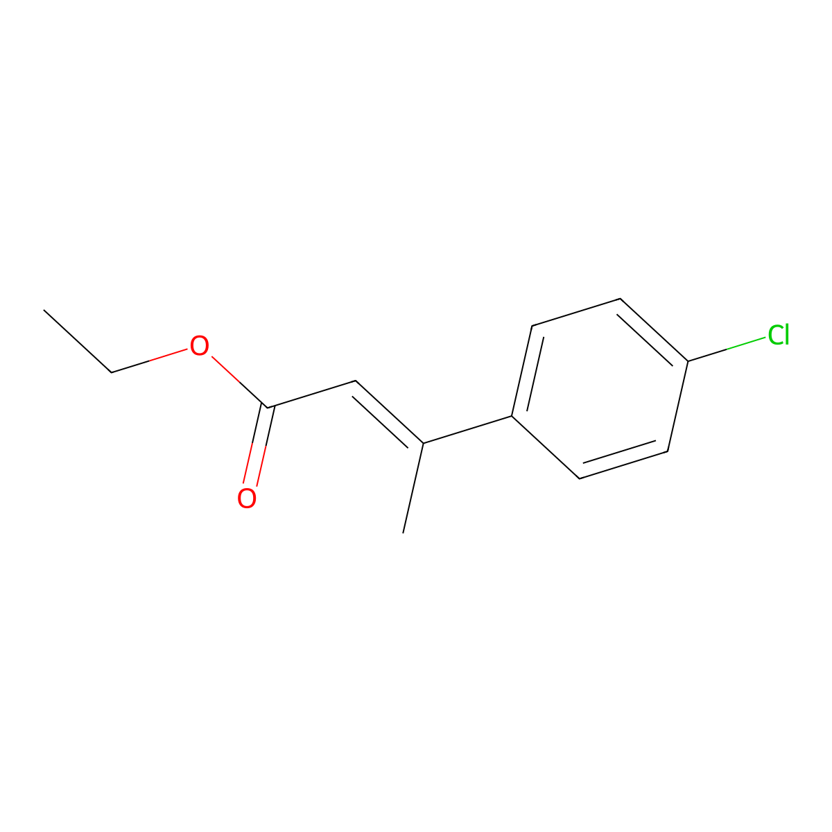 Ethyl 3-(4-chlorophenyl)but-2-enoate molecular structure, CAS 81187-86-2