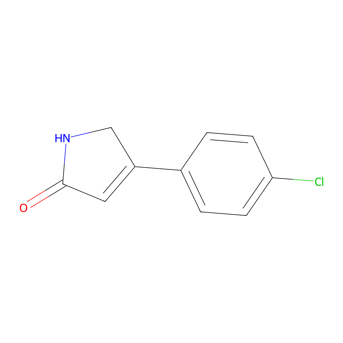 4-(4-chlorophenyl)-2,5-dihydro-1H-pyrrol-2-one molecular structure, CAS 81187-93-1
