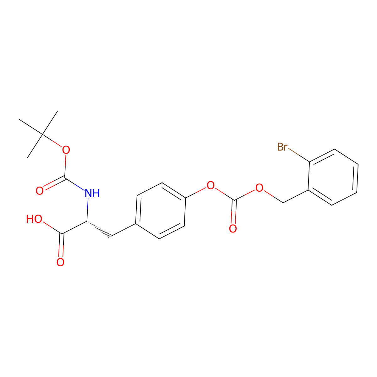 Boc-D-Tyr(2-Br-Z)-OH molecular structure, CAS 81189-61-9