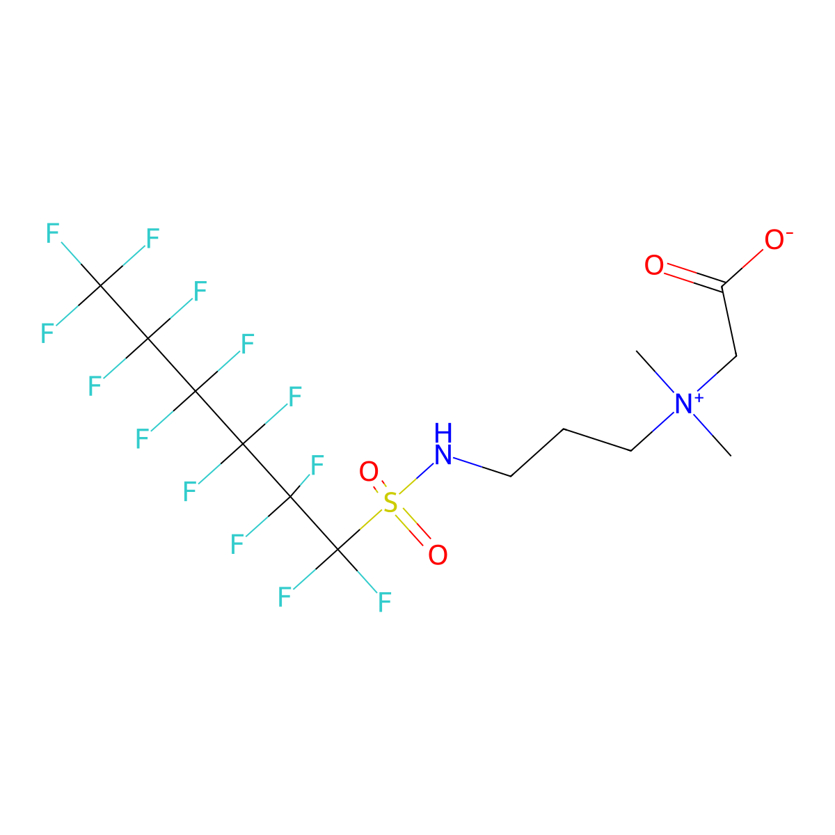 2-[Dimethyl[3-(perfluorohexylsulfonamido)propyl]ammonio]acetate molecular structure, CAS 81190-40-1