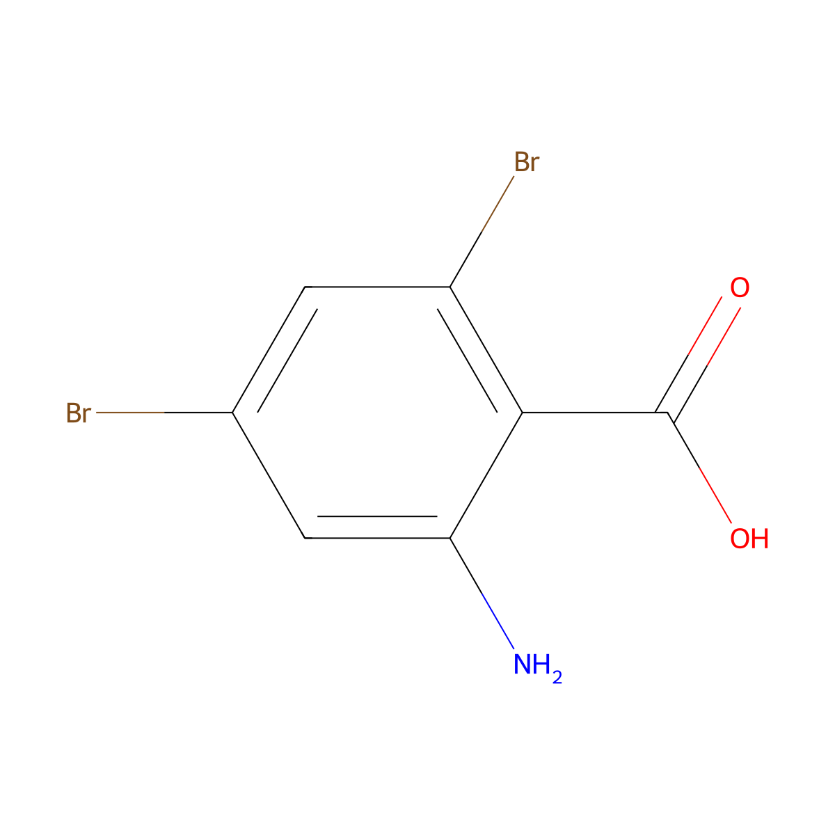 2-Amino-4,6-dibromobenzoic acid molecular structure, CAS 81190-68-3