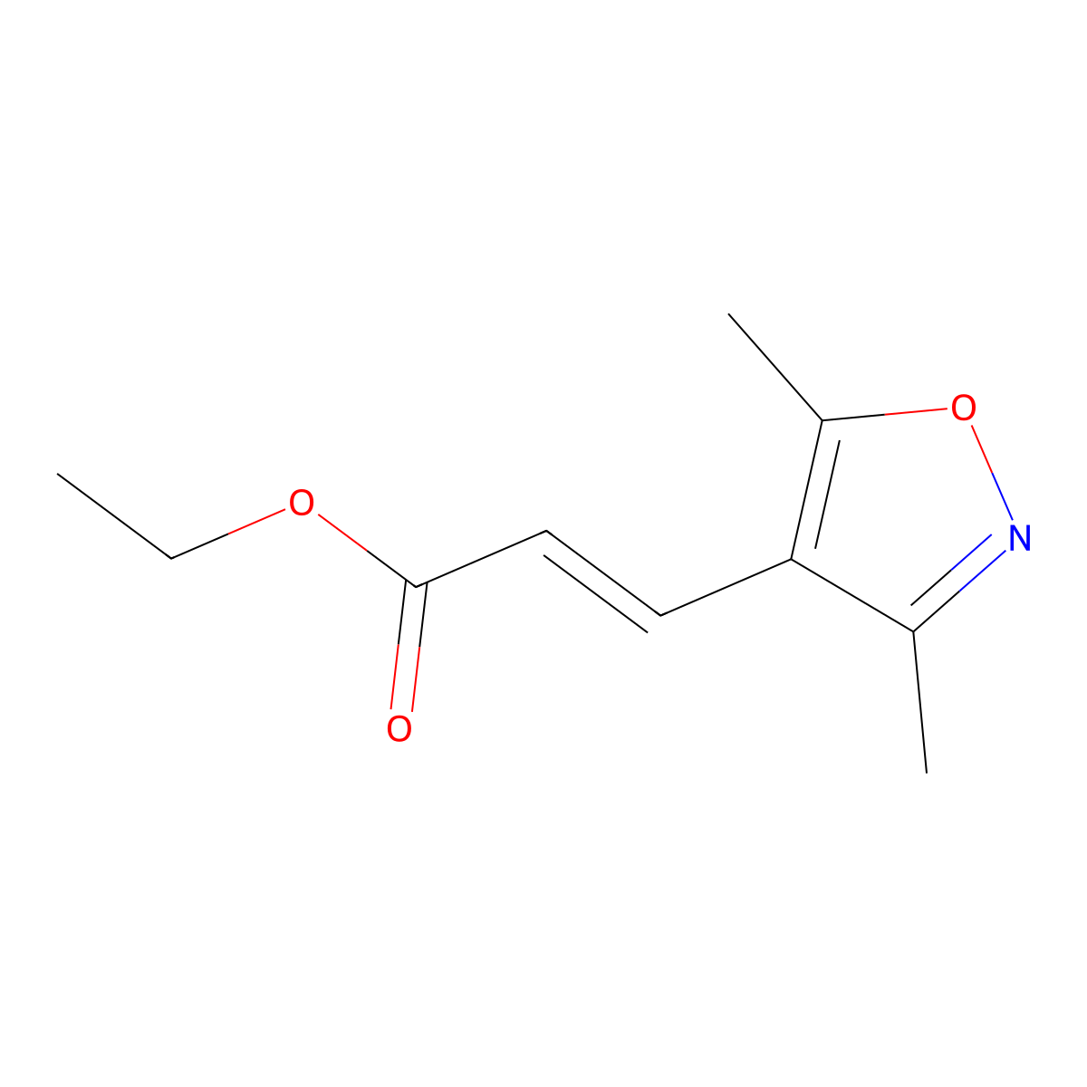 ethyl (2E)-3-(3,5-dimethyl-1,2-oxazol-4-yl)prop-2-enoate molecular structure, CAS 81190-82-1