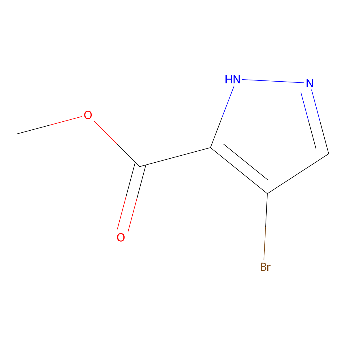 Methyl 4-bromo-1H-pyrazole-3-carboxylate molecular structure, CAS 81190-89-8