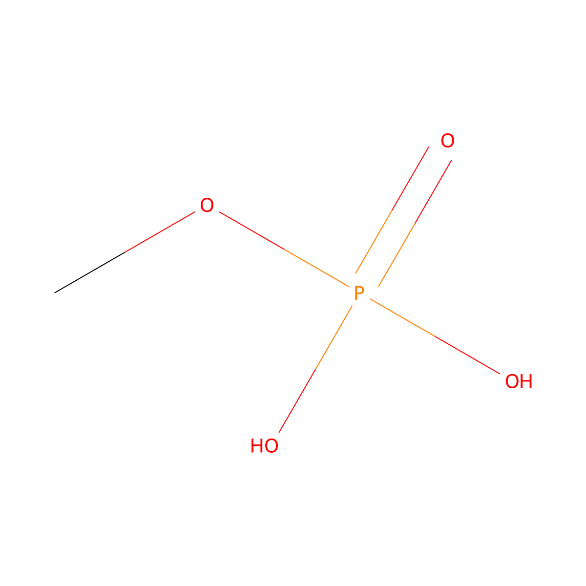 Monomethyl phosphate molecular structure, CAS 812-00-0
