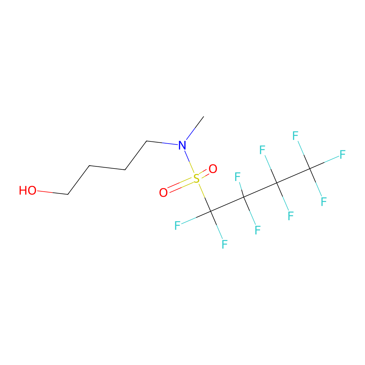 1-Butanesulfonamide, 1,1,2,2,3,3,4,4,4-nonafluoro-N-(4-hydroxybutyl)-N-methyl- molecular structure, CAS 812-94-2