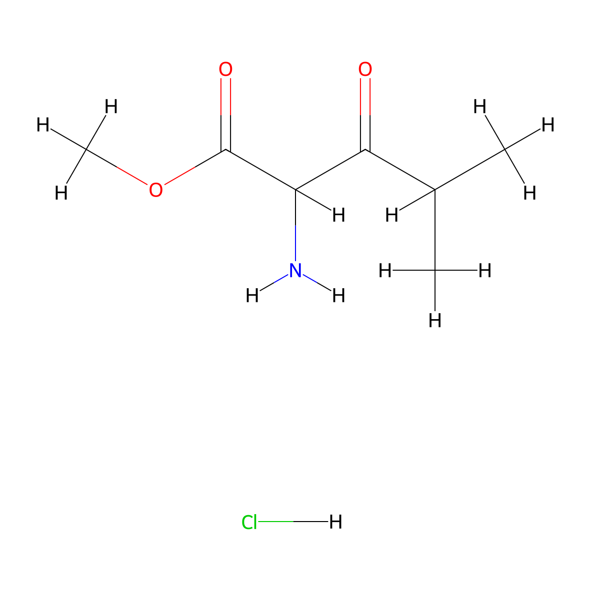 Methyl 2-amino-4-methyl-3-oxopentanoate hydrochloride molecular structure, CAS 81202-38-2