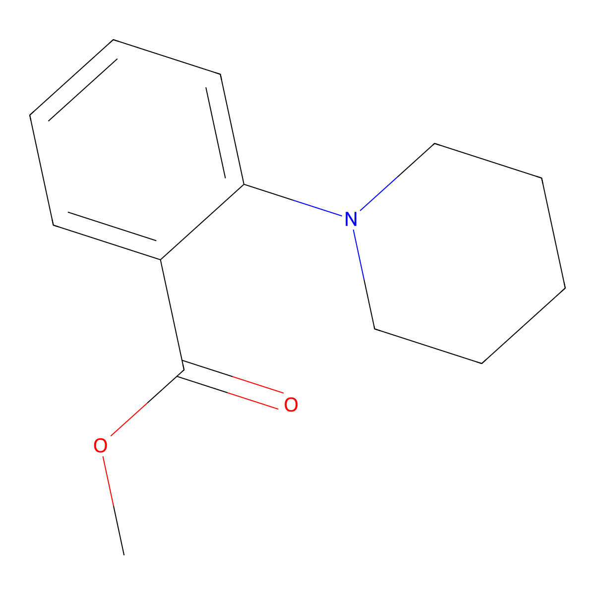 Methyl 2-(piperidin-1-yl)benzoate molecular structure, CAS 81215-42-1