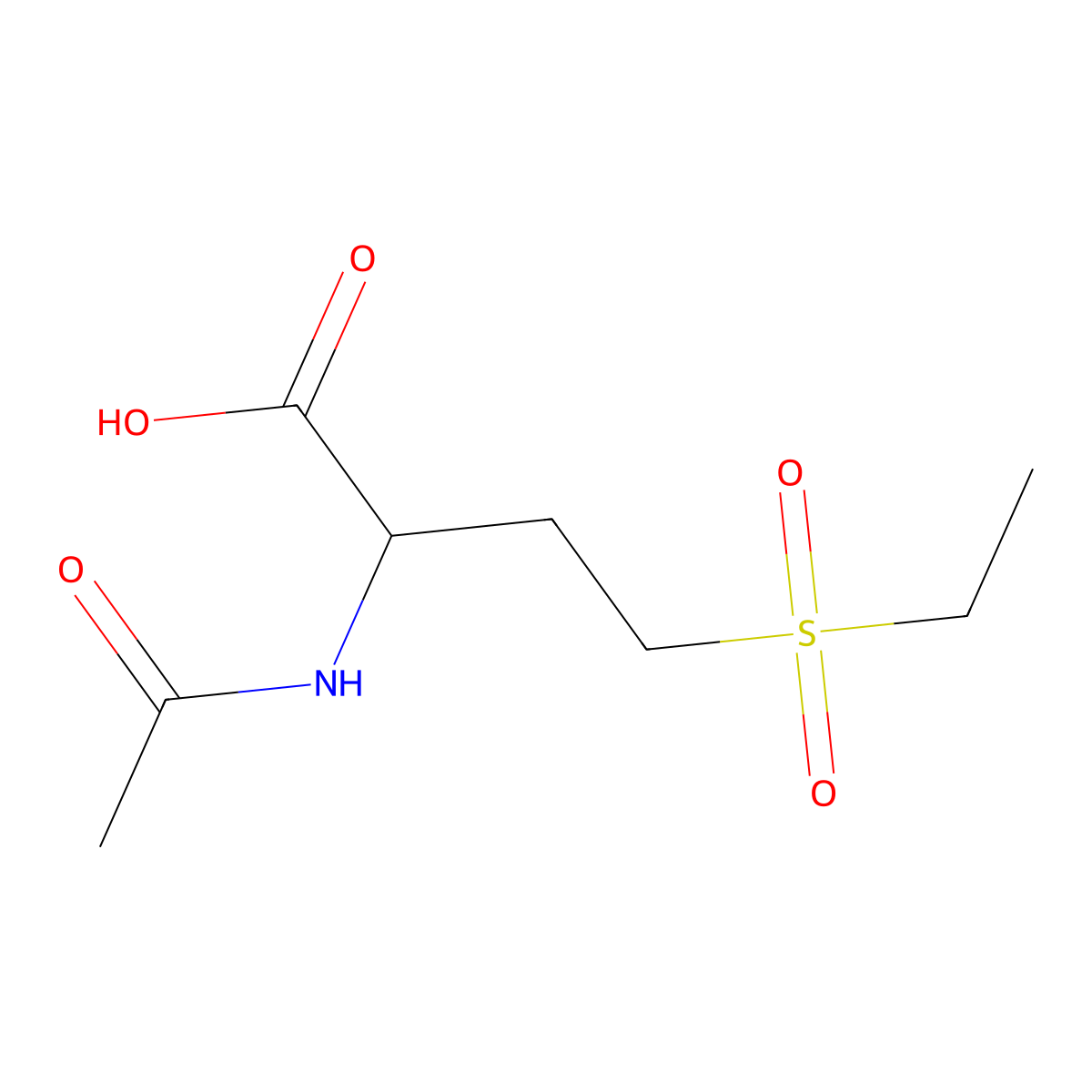 2-Acetamido-4-(ethanesulfonyl)butanoic acid molecular structure, CAS 81216-36-6
