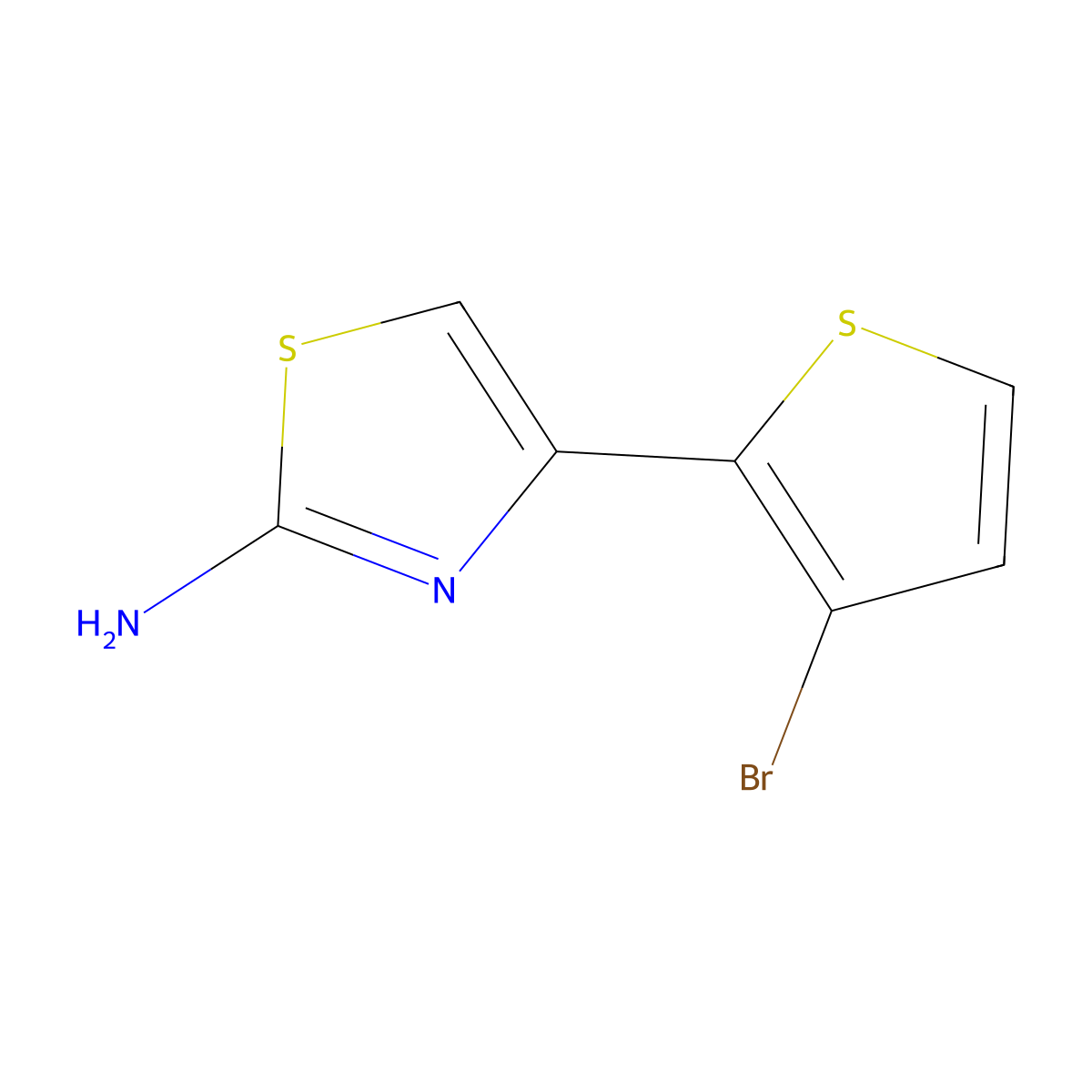 4-(3-Bromothiophen-2-yl)-1,3-thiazol-2-amine molecular structure, CAS 81216-90-2