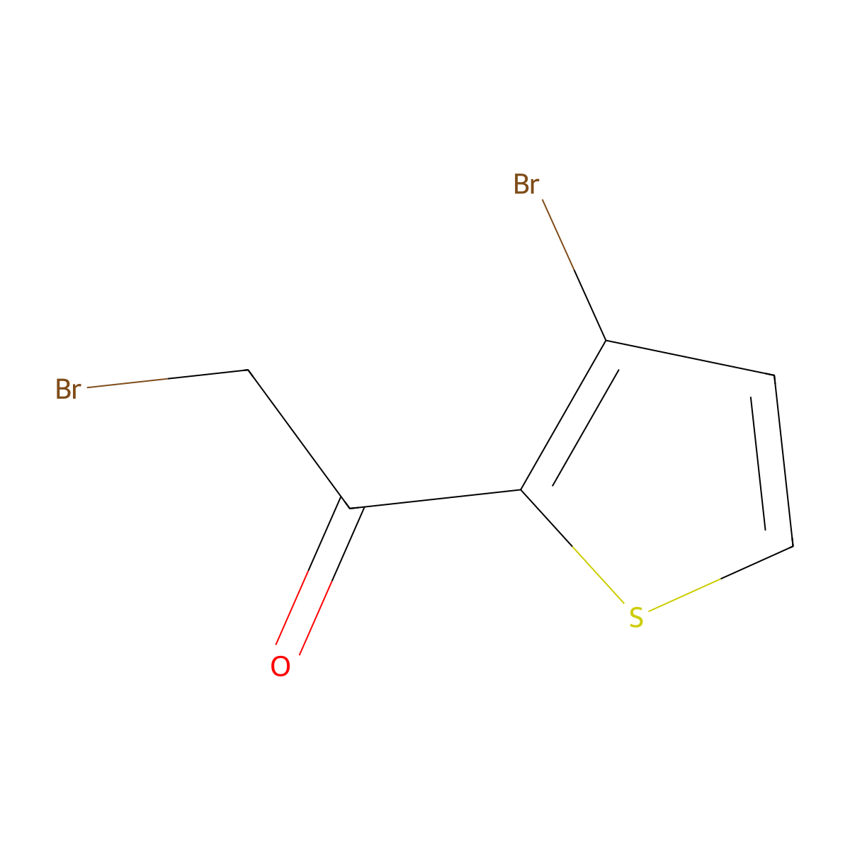2-Bromo-1-(3-bromothiophen-2-yl)ethan-1-one molecular structure, CAS 81216-95-7