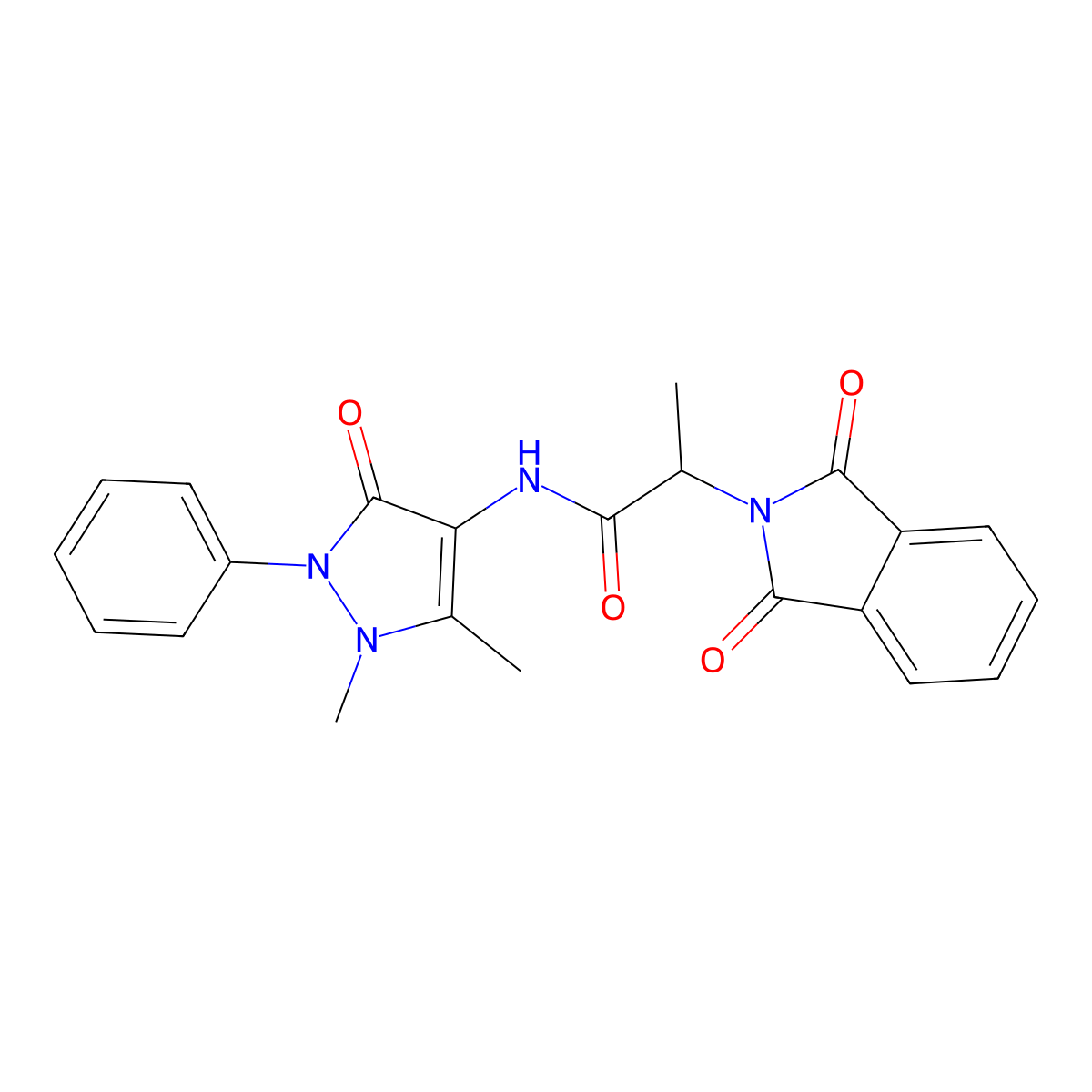 N-(1,5-Dimethyl-3-oxo-2-phenyl-2,3-dihydro-1H-pyrazol-4-yl)-2-(1,3-dioxo-1,3-dihydro-2H-isoindol-2-yl)propanimidic acid molecular structure, CAS 81217-02-9
