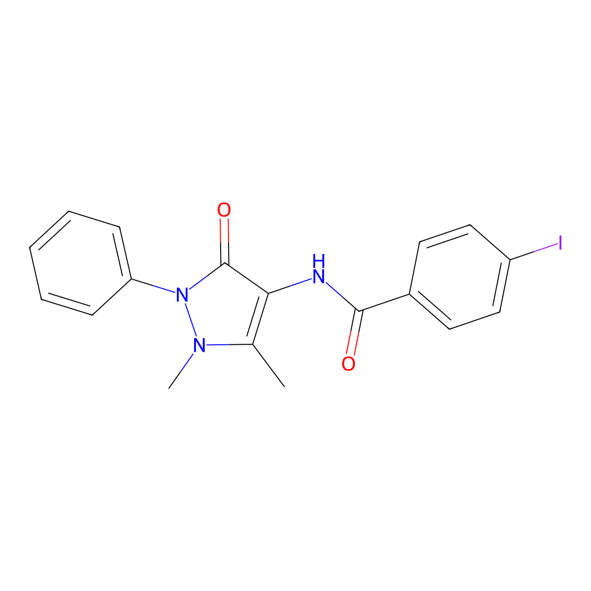 Benzamide, N-antipyrinyl-p-iodo- molecular structure, CAS 81217-07-4