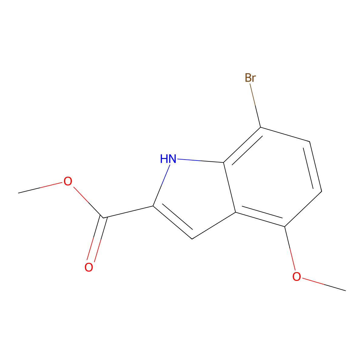 methyl 7-bromo-4-methoxy-1H-indole-2-carboxylate molecular structure, CAS 81224-14-8