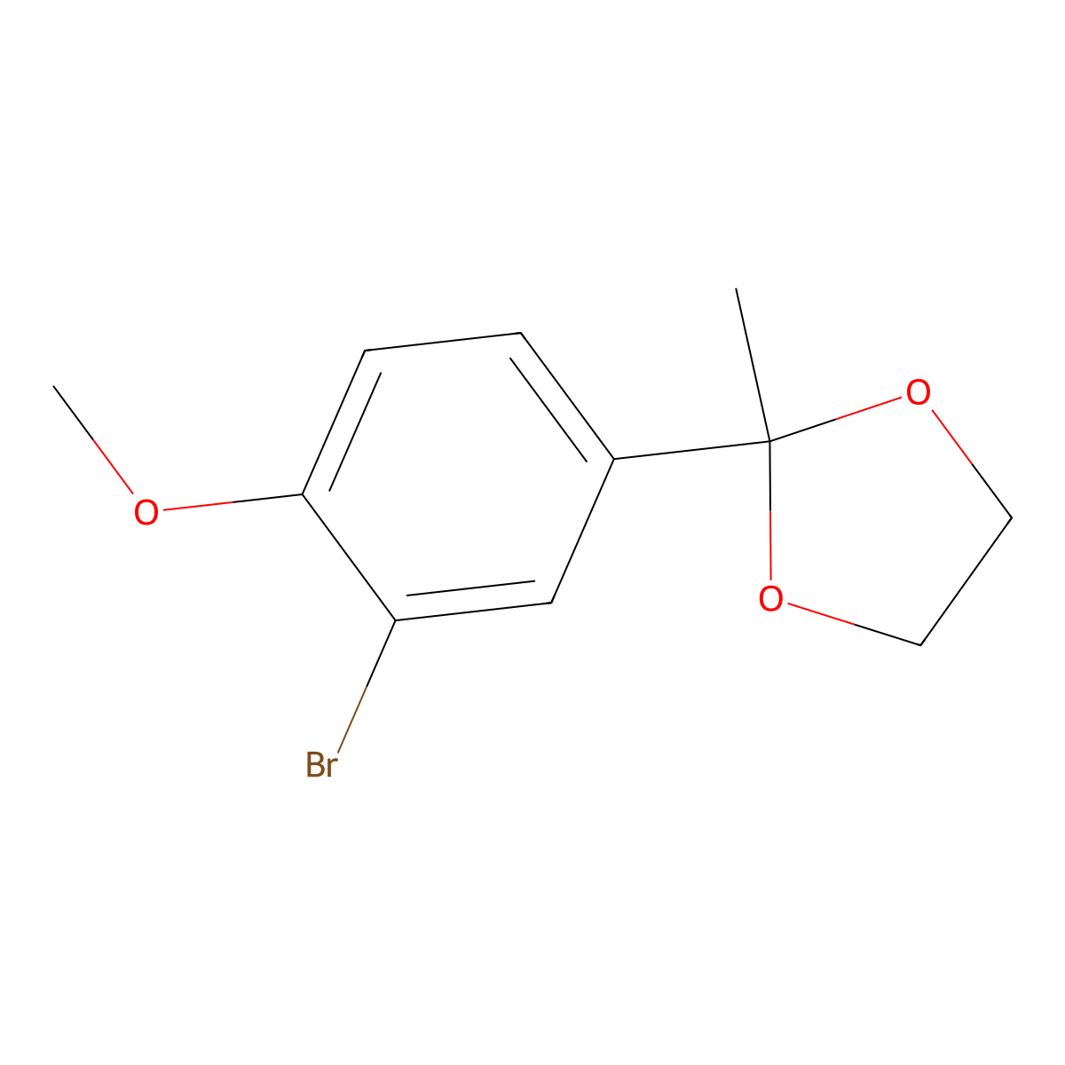 2-(3-Bromo-4-methoxyphenyl)-2-methyl-1,3-dioxolane molecular structure, CAS 81224-34-2