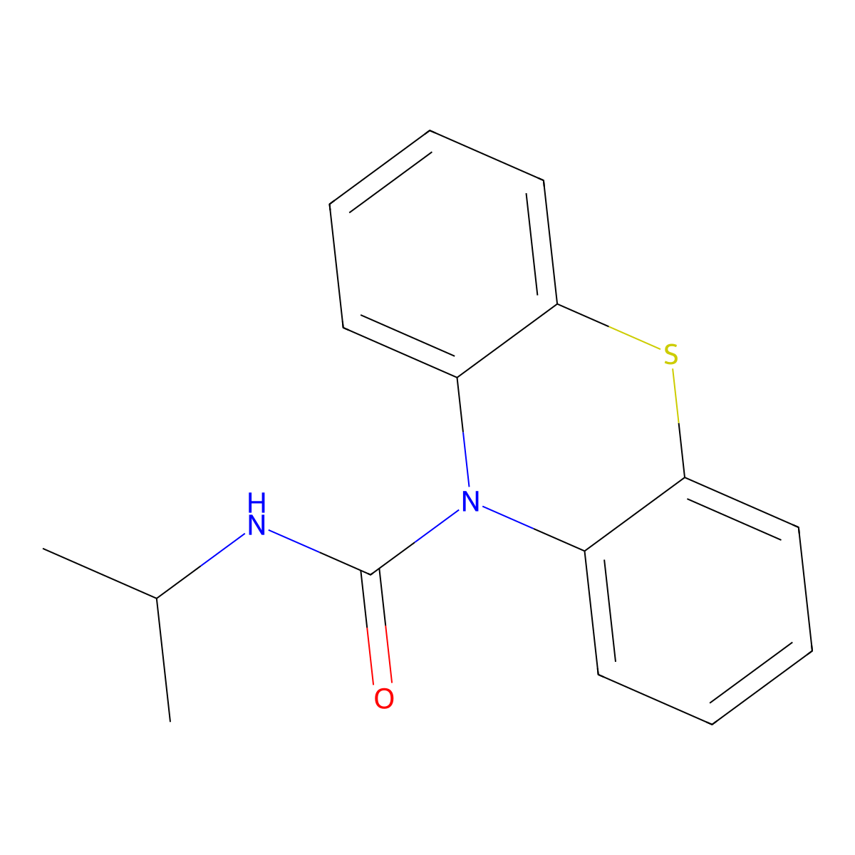 N-propan-2-ylphenothiazine-10-carboxamide molecular structure, CAS 81225-58-3
