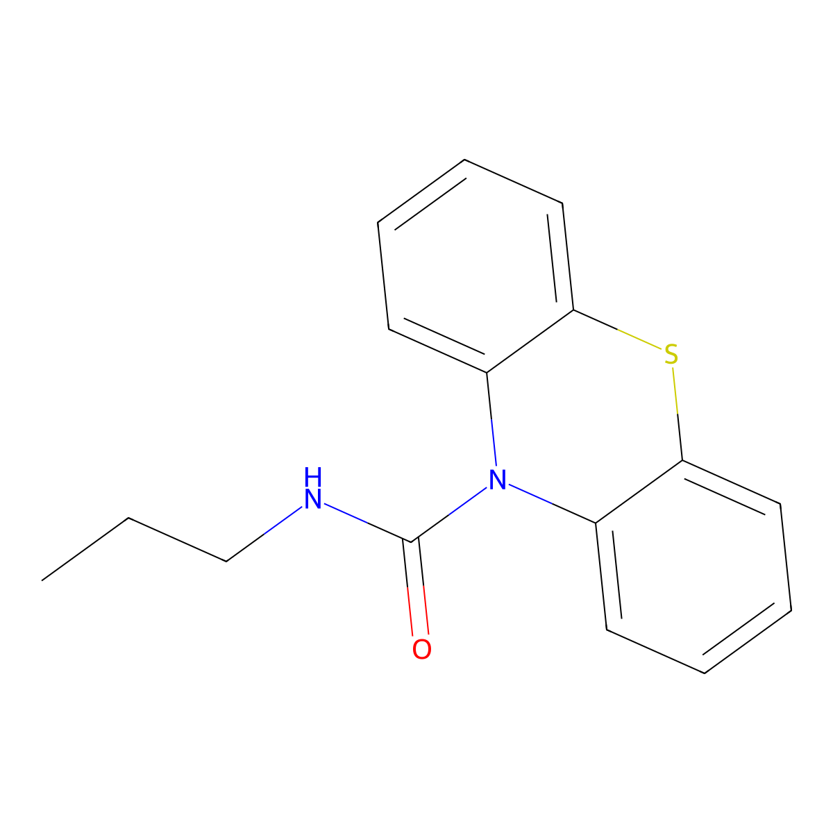 N-propyl-10H-phenothiazine-10-carboxamide molecular structure, CAS 81225-59-4