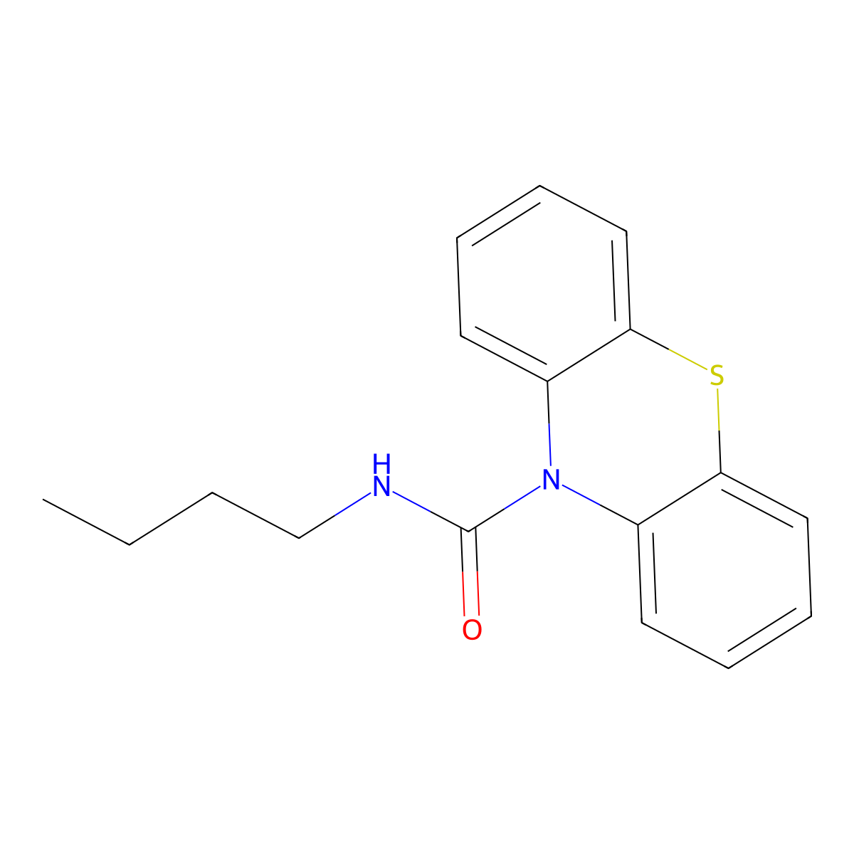 N-butyl-10H-phenothiazine-10-carboxamide molecular structure, CAS 81225-60-7