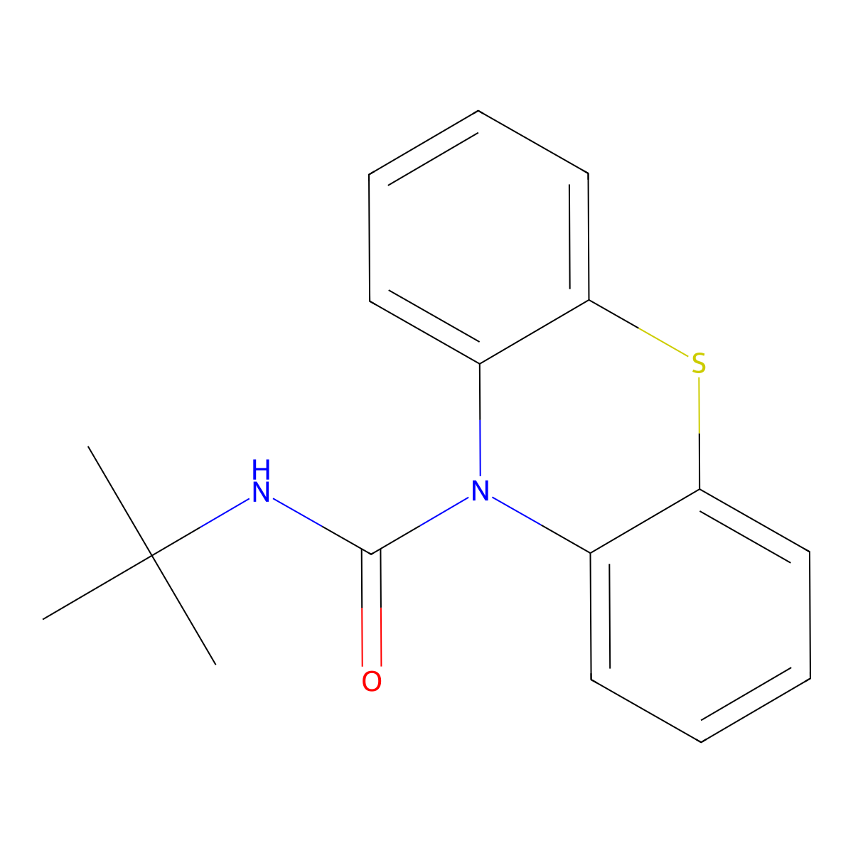 N-Tert-butylphenothiazine-10-carboxamide molecular structure, CAS 81225-61-8
