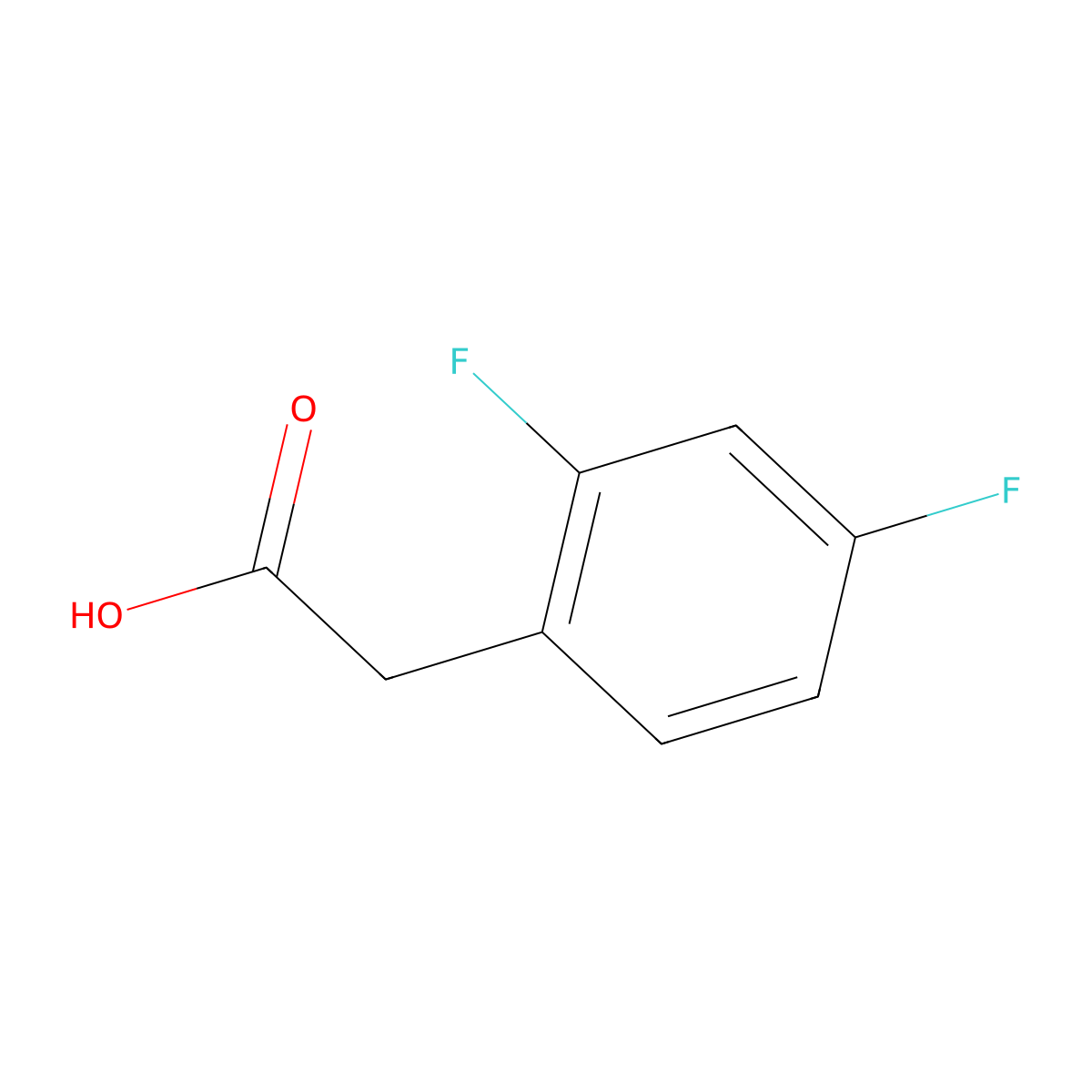2,4-Difluorophenylacetic acid molecular structure, CAS 81228-09-3