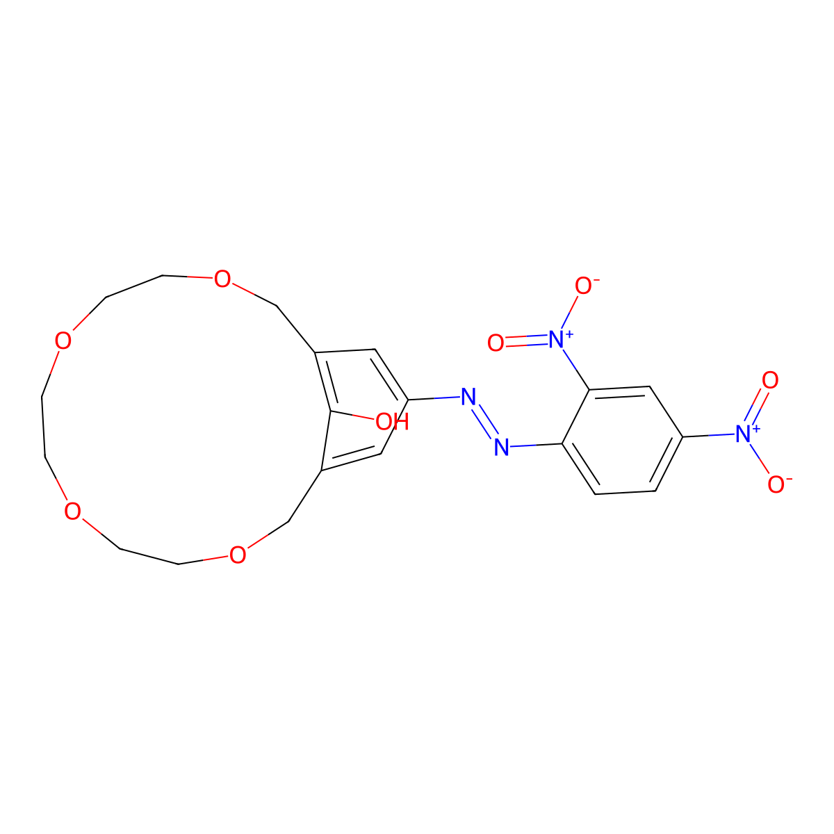 15-Crown-4 [4-(2,4-Dinitrophenylazo)phenol] molecular structure, CAS 81238-57-5