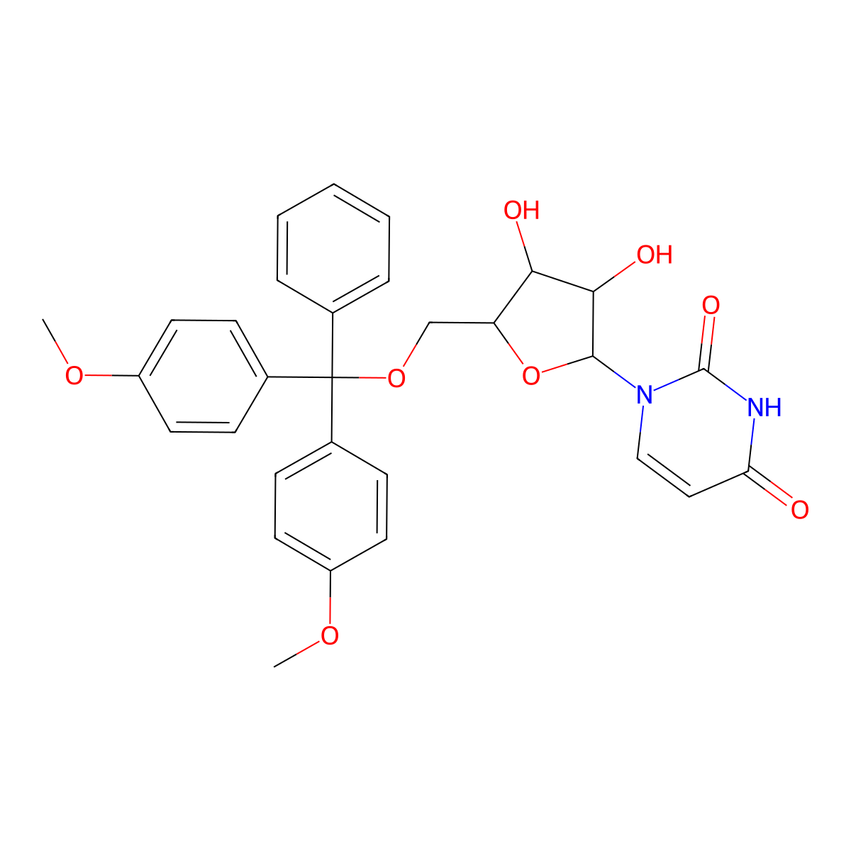 5'-O-(Bis(4-methoxyphenyl)phenylmethyl)uridine molecular structure, CAS 81246-79-9