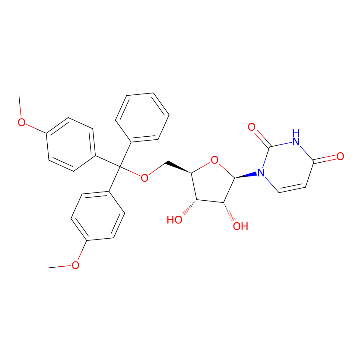 5'-O-(Bis(4-methoxyphenyl)phenylmethyl)uridine molecular structure, CAS 81246-79-9