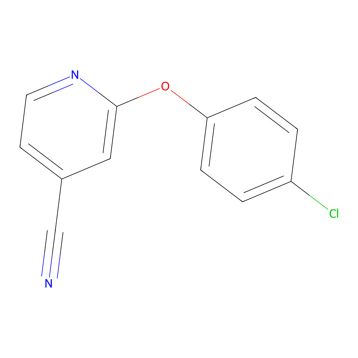 4-Pyridinecarbonitrile, 2-(4-chlorophenoxy)- molecular structure, CAS 81249-45-8