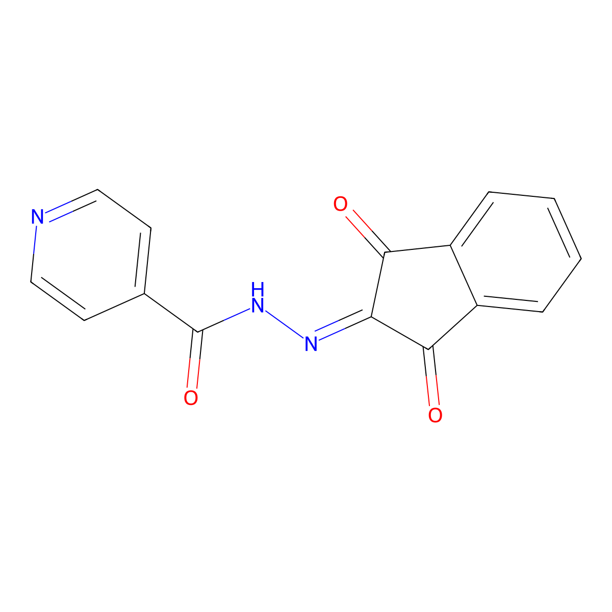 N-(Aza(1,3-dioxoindan-2-ylidene)methyl)-4-pyridylformamide molecular structure, CAS 81253-04-5