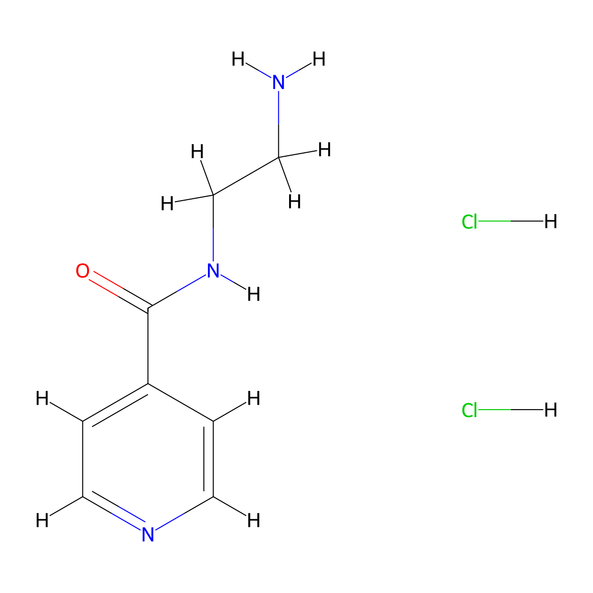 N-(2-aminoethyl)pyridine-4-carboxamide dihydrochloride molecular structure, CAS 81253-53-4