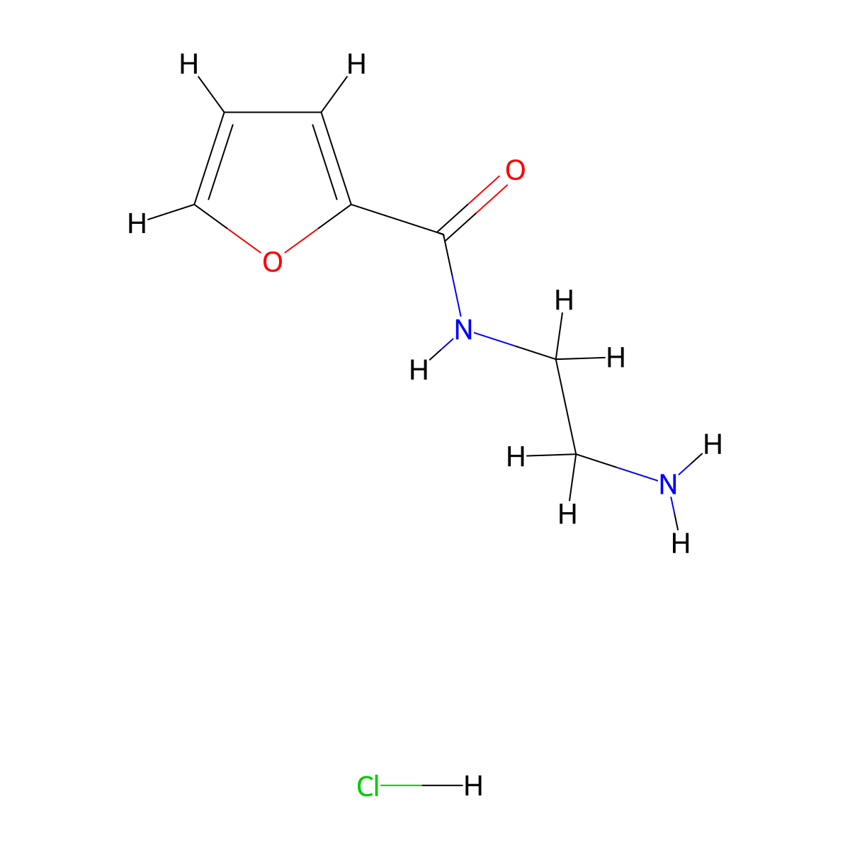 N-(2-aminoethyl)furan-2-carboxamide hydrochloride molecular structure, CAS 81253-55-6