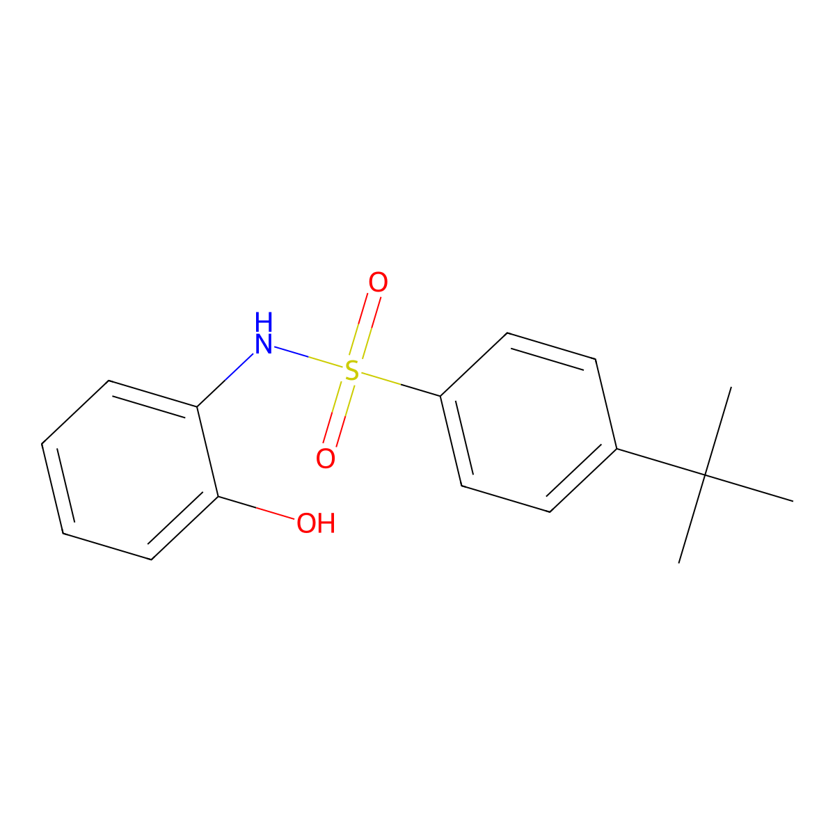 4-tert-butyl-N-(2-hydroxyphenyl)benzenesulfonamide molecular structure, CAS 81256-09-9